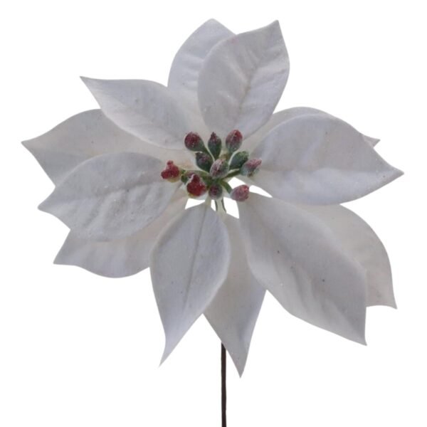 White Poinsettia Christmas Tree Decorations