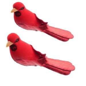 Małe ozdoby świąteczne z czerwonym ptakiem