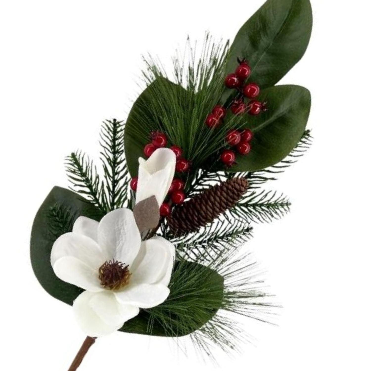 White Magnolia Picks for Christmas Tree
