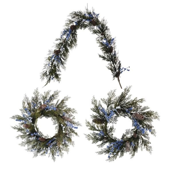 Christmas Wreath with Blue Berries