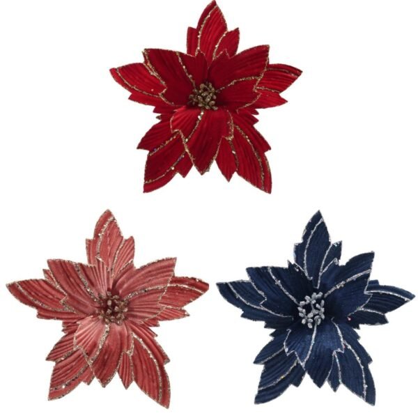 Red Poinsettia Flowers for Christmas Tree