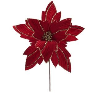 Red Poinsettia Flowers for Christmas Tree