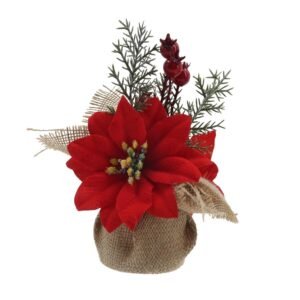Artificial Poinsettia Potted Plants
