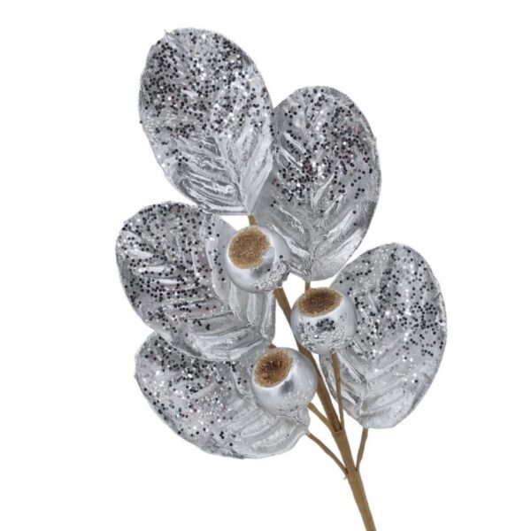 silver christmas tree flower picks