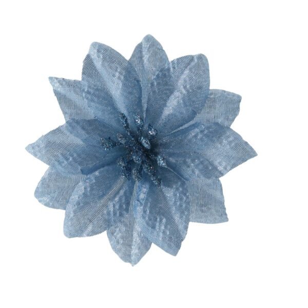 mini blue poinsettias silk