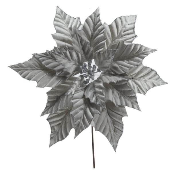 Silver Poinsettia for Christmas Tree
