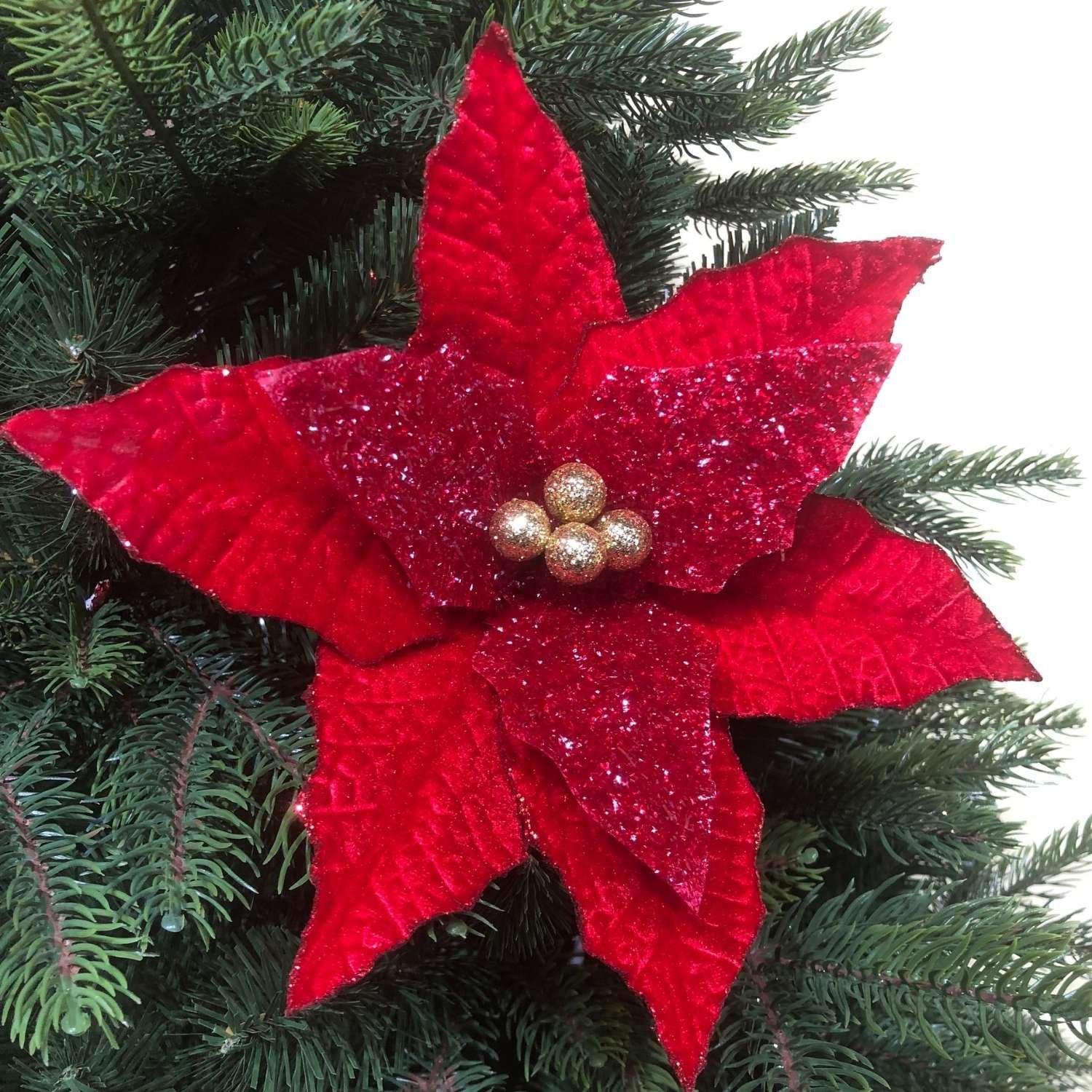 Red Christmas Flower Decorations
