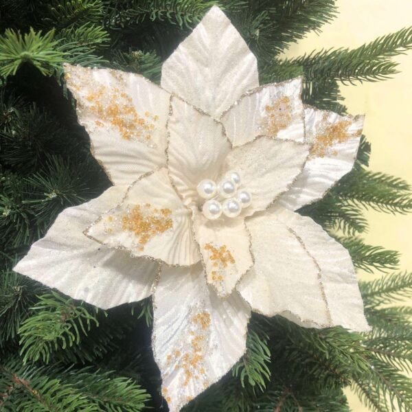 Cream Flowers For Christmas Tree