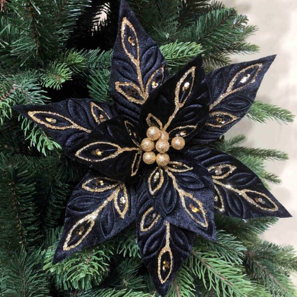 Black Poinsettia Flowers For Christmas Tree