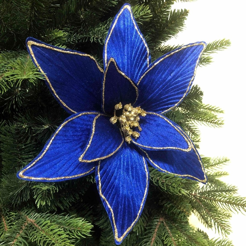 Flores de Natal Azul Marinho