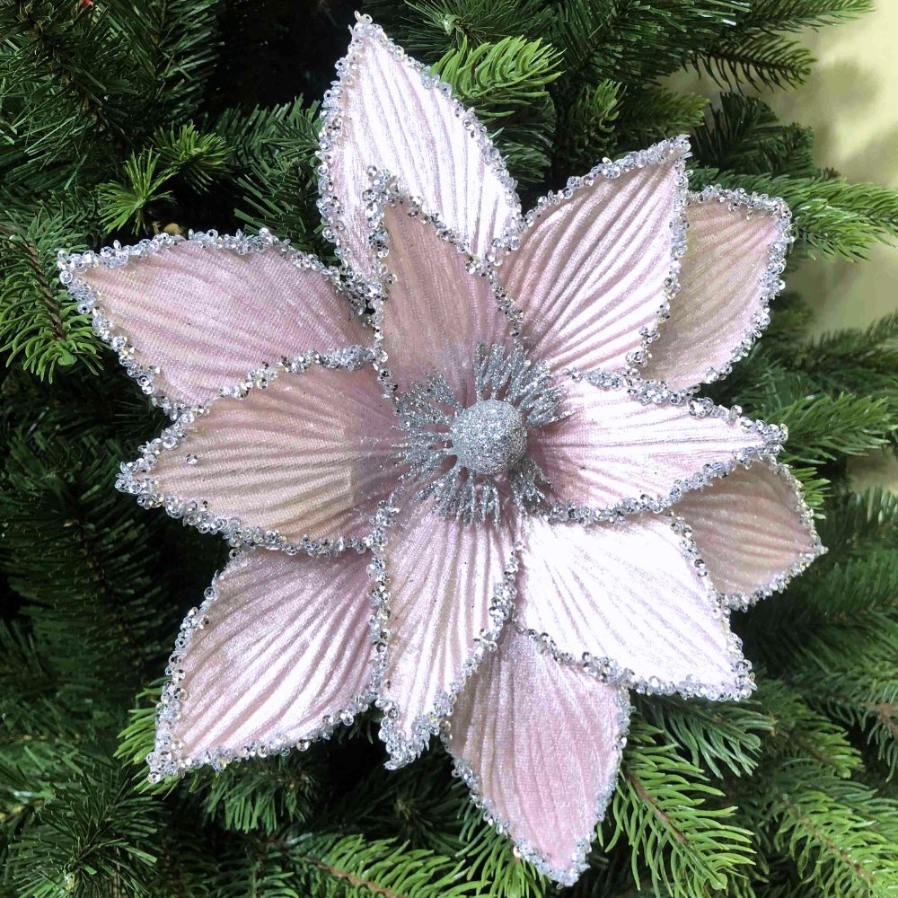 Pink Flowers Christmas Decorations