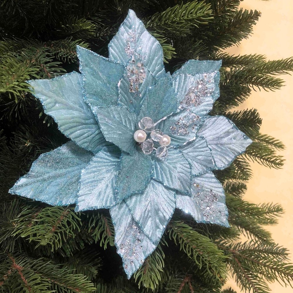 Blue Flowers For Christmas Tree