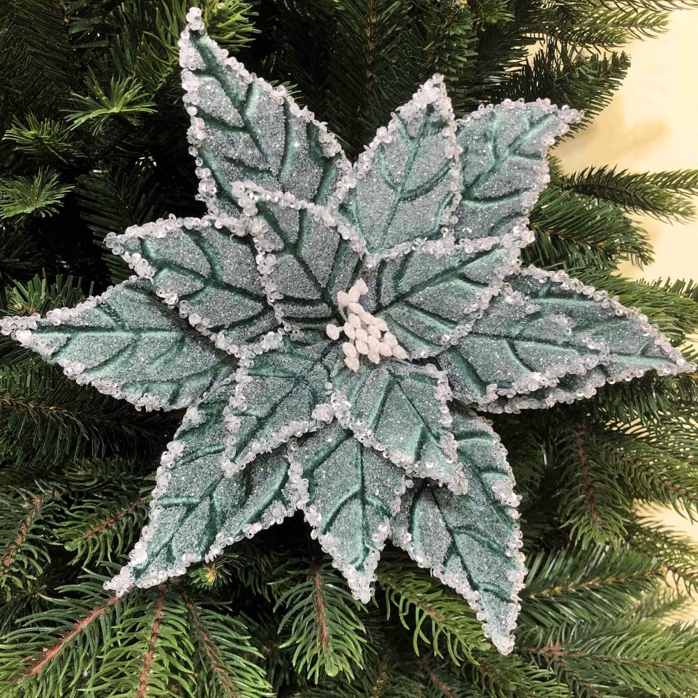 Зеленая пуансеттия для рождественской елки