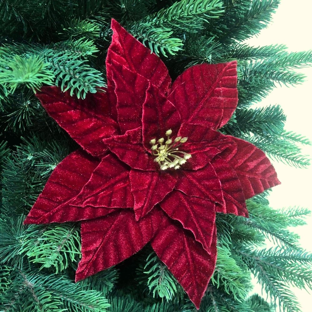 Бургундская пуансеттия на рождественскую елку