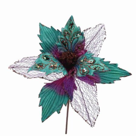 Artificial Glitter Poinsettia