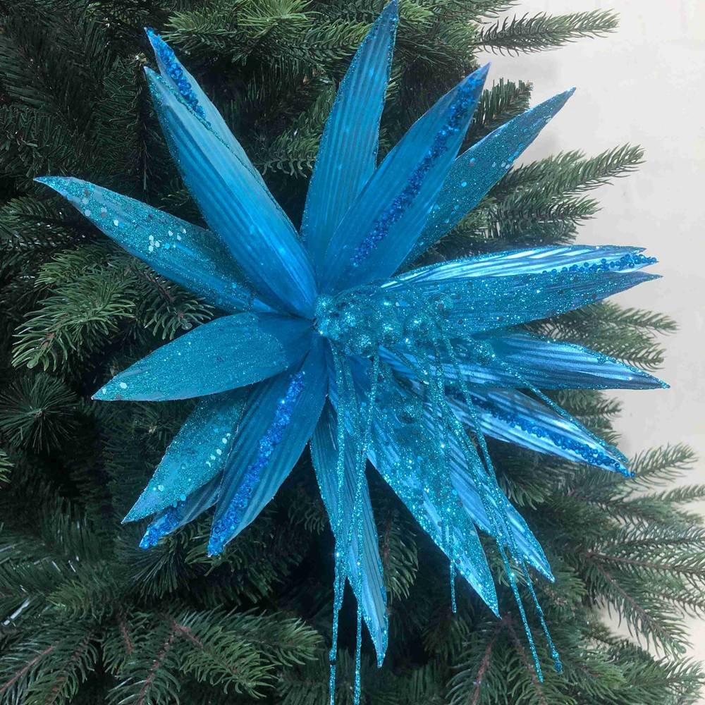 Blue Flowers Christmas Tree