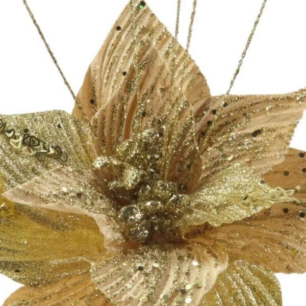 Glitter Gold Poinsettia Flowers